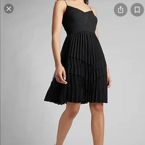 Express Pleated Laced Dress